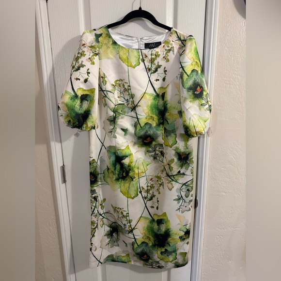 Midnight Velvet Green and Yellow Floral Midi Dress - Picture 2 of 12